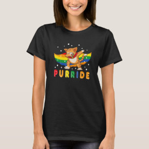 Dabbing Purride Cat Gay Pride Lgb Rainbow Flag Ee T-Shirt
