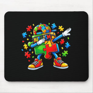 Dabbing Puzzle Autism Awareness for Boys Kids Mouse Pad