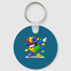 Dabbing puzzle autism awareness funny key ring