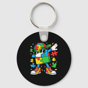 Dabbing Puzzle World Autism Awareness Day Men Wome Key Ring