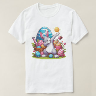Dabbing Rabbit Bunny Easter Day Boys Girls Gift T-Shirt