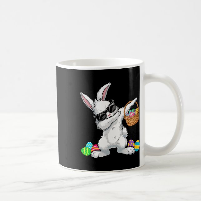 Dabbing Rabbit Easter Day Eggs Bysket Boys Kids Ea Coffee Mug (Right)