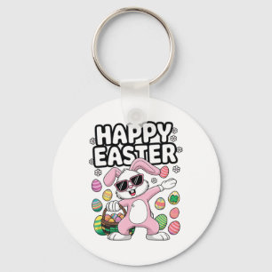 Dabbing Rabbit Easter Day Eggs Dab Boys Girls Kid Key Ring