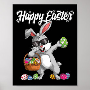 Dabbing Rabbit Easter Day Eggs Dab Boys Girls Kid Poster