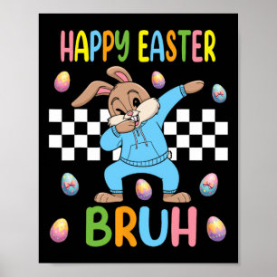 Dabbing Rabbit Easter Day Eggs Dab Boys Girls Kid Poster