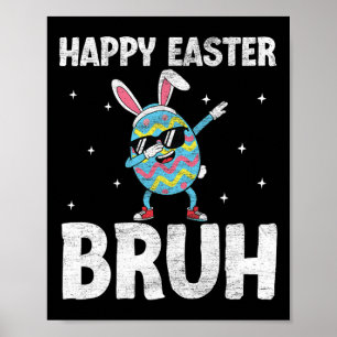 Dabbing Rabbit Easter Day Eggs Dab Boys Girls Kid Poster