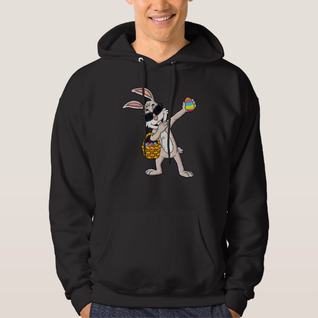 Dabbing Rabbit Easter Day Eggs Dab Boys Girls Kids Hoodie (Front)