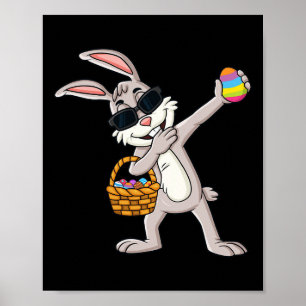 Dabbing Rabbit Easter Day Eggs Dab Boys Girls Kids Poster