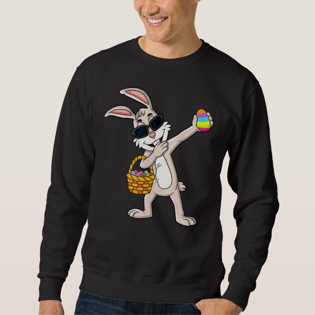 Dabbing Rabbit Easter Day Eggs Dab Boys Girls Kids Sweatshirt (Front)
