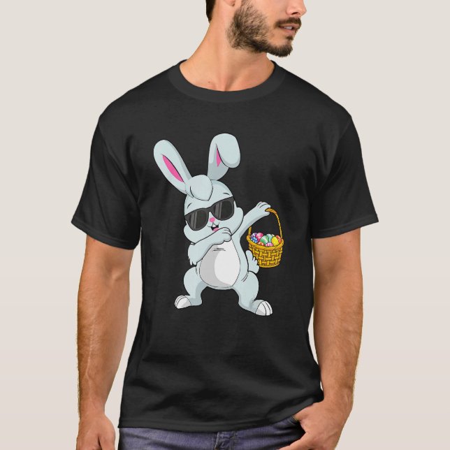 Dabbing Rabbit Easter Day Eggs Dab Men Women Boys  T-Shirt (Front)