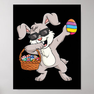 Dabbing Rabbit Easter Day Eggs Fun Toddler Boys Gi Poster