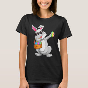 Dabbing Rabbit Easter Day Eggs Hunting Basket Dab T-Shirt