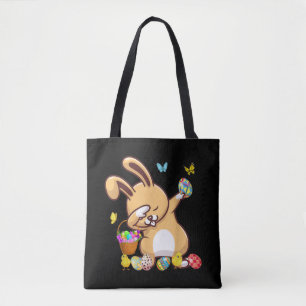 Dabbing Rabbit Easter Day Eggs Tote Bag
