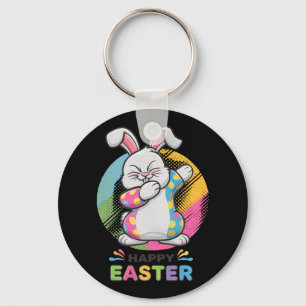 Dabbing Rabbit Happy Easter Day Bunny Eggs Dab Boy Key Ring