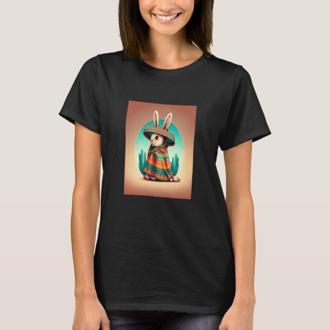 Dabbing Rabbit In Mexican Costume Year of The Rabb T-Shirt (Front)