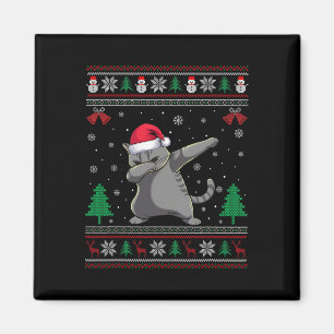 Dabbing Ragdoll Cat Santa Hat Boys Girls Kids Chri Magnet