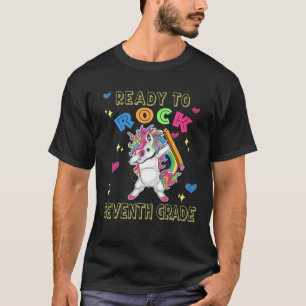 Dabbing Ready To Rock 7Th Grade Unicorn Back To Sc T-Shirt
