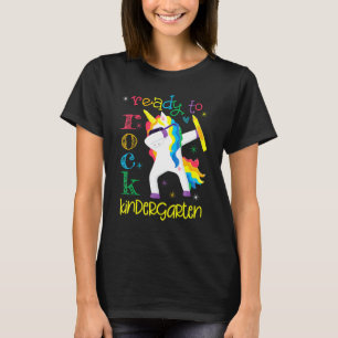Dabbing Ready To Rock Kindergarten Unicorn 1st Day T-Shirt