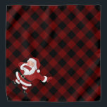 Dabbing Red Plaid Santa Claus | Fun Rustic Buffalo Bandana<br><div class="desc">Cute funny Christmas design with the dabbing Santa Claus in a cool,  festive green suit on rustic buffalo plaid green and black lumberjack chequered gingham. For other colours or matching products,  please visit the JustFharryn Zazzle store,  or contact the designer,  c/o Fharryn@yahoo.com All rights reserved. #zazzlemade</div>