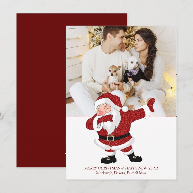 Dabbing Red Santa Claus | Fun Holiday XMAS Humor Card (Front/Back)