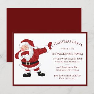 Dabbing Red Santa Claus   Fun Holiday XMAS Humour Card