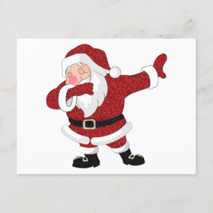 Dabbing Red Santa Claus   Fun Holiday XMAS Humour Postcard