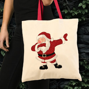 Dabbing Red Santa Claus   Fun Holiday XMAS Humour Tote Bag
