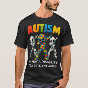 Dabbing Robot Different Ability Autism Awareness T-Shirt