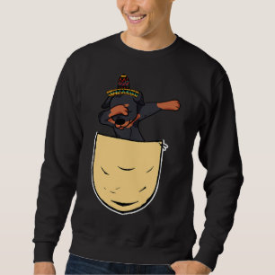 Dabbing Rottweile Cinco De Mayo Pocket Sweatshirt
