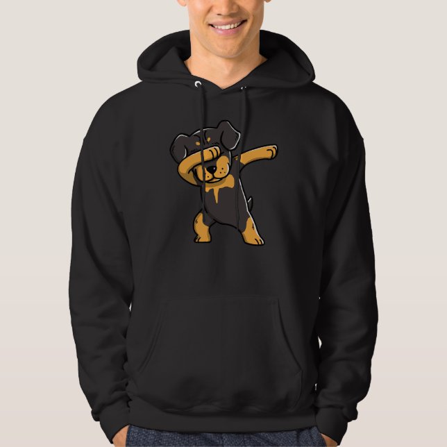 Dabbing Rottweiler 2 Hoodie (Front)
