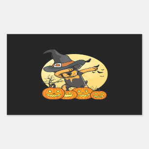 dabbing rottweiler dab dance funny dog halloween rectangular sticker