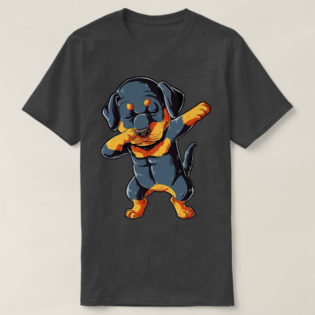 Dabbing Rottweiler for Men Women Boys Girls Kids D T-Shirt (Design Front)
