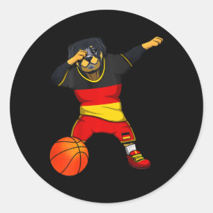 Dabbing Rottweiler Germany Jersey German Sketll Lo Classic Round Sticker