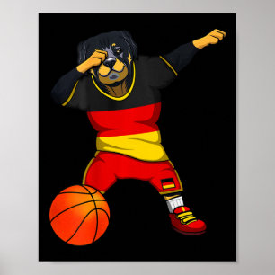 Dabbing Rottweiler Germany Jersey German Sketll Lo Poster