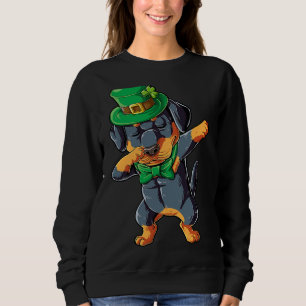 Dabbing Rottweiler St Patricks Day Boys Kids Lepre Sweatshirt