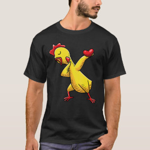 Dabbing Rubber Chicken Holding A Heart T-Shirt