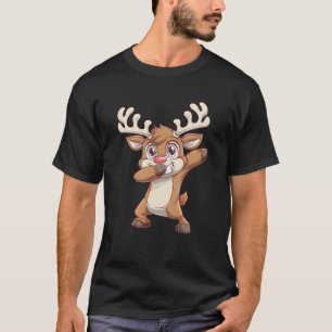 Dabbing Rudolph Red Nose Reindeer Kids Christmas D T-Shirt
