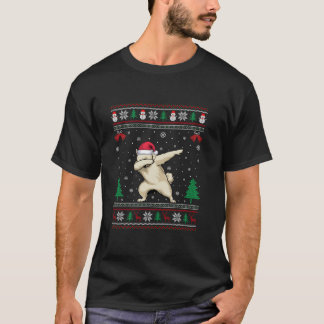 Dabbing Samoyed Dog Santa Hat Boys Girls Kids Chri T-Shirt