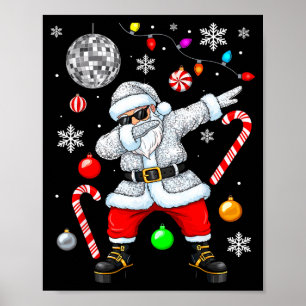 Dabbing Santa Christmas Disco Retro 70s 80s Vibes Poster