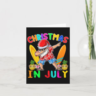 Dabbing Santa Christmas In July Boys Men Hawaiian Card