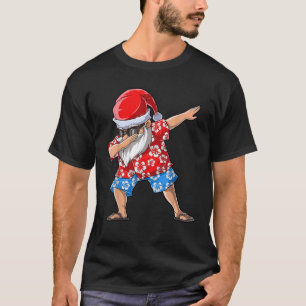 Dabbing Santa Christmas in July Boys Men Hawaiian T-Shirt