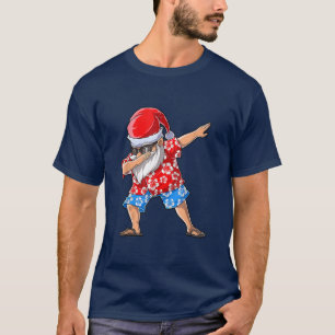 Dabbing Santa Christmas In July Funny Men Tropical T-Shirt