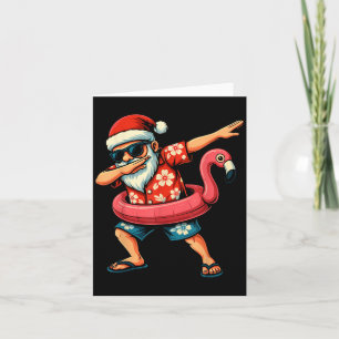 Dabbing Santa Christmas In July Hawaiian Xmas Dab  Card