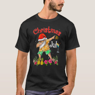 Dabbing Santa Christmas In July Kids Hawaiian Xmas T-Shirt