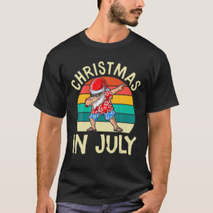 Dabbing Santa Christmas In July Summer Hawaiian Lo T-Shirt