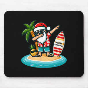Dabbing Santa Christmas In July Summer Tropical Ha Mouse Pad