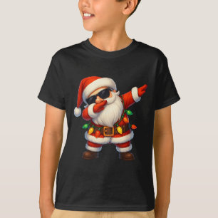 Dabbing Santa Christmas Lights Dab Xmas Girls Boys T-Shirt
