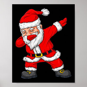 Dabbing Santa Claus Christmas Boys Girls Kids Dab Poster