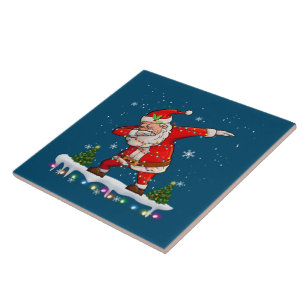 Dabbing Santa Claus Christmas Boys Men Funny Xmas Ceramic Tile