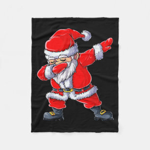 Dabbing Santa Claus Christmas Boys Men Funny Xmas Fleece Blanket